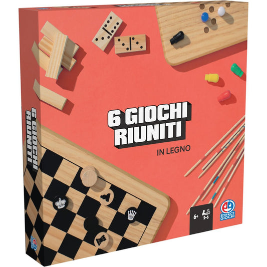 EG classici 6 Giochi riuniti in Legno