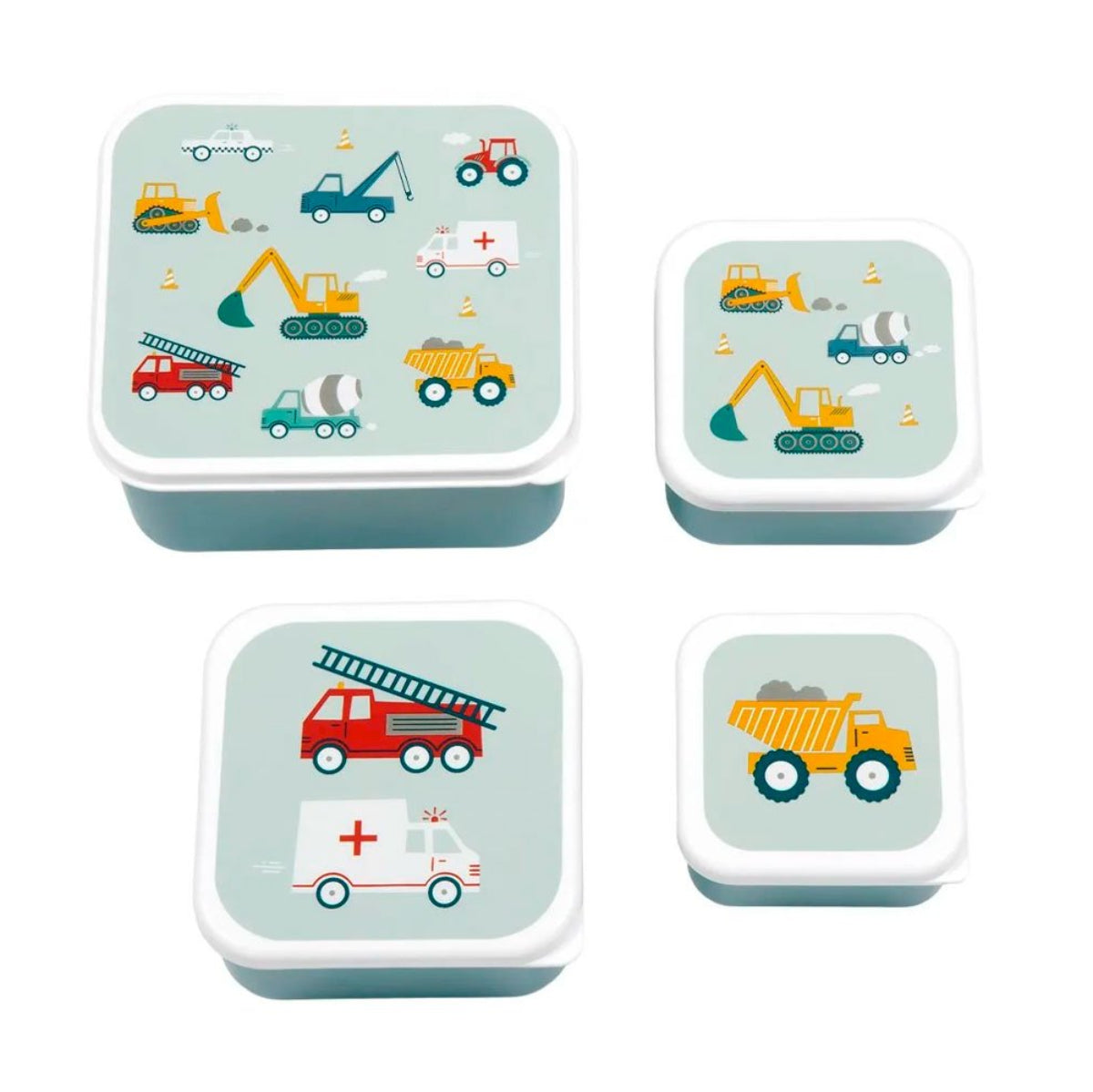 Set di Contenitori Porta Pranzo e Porta Merenda - Veicoli