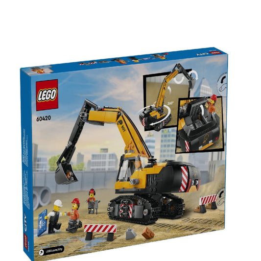 lego 60420 City Big Vehicles Escavatore da cantiere giallo