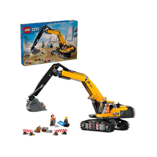 lego 60420 City Big Vehicles Escavatore da cantiere giallo