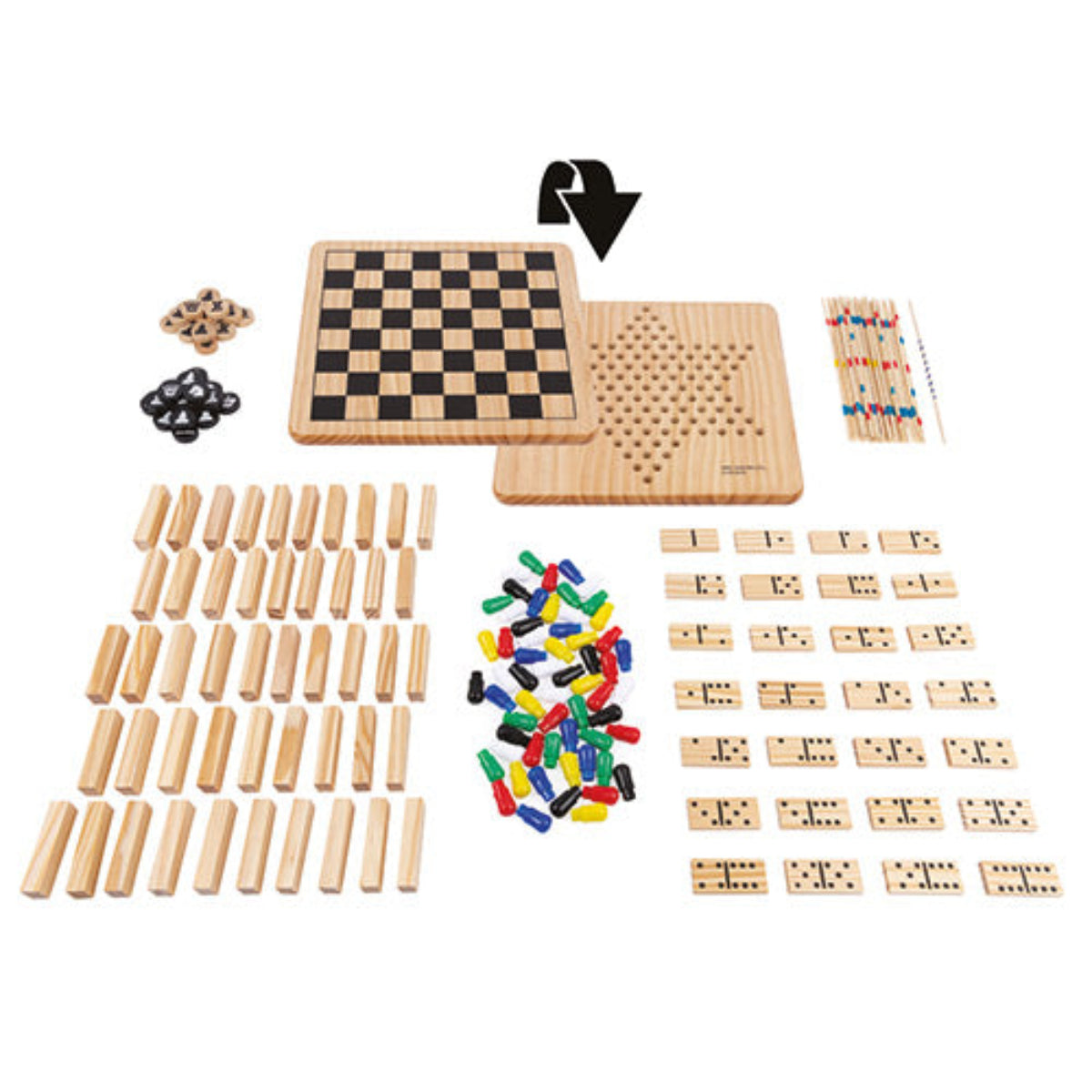 EG classici 6 Giochi riuniti in Legno