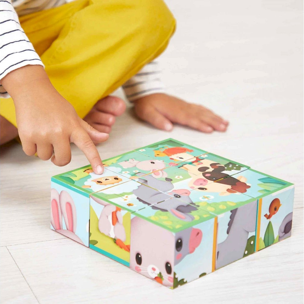 FATTORIA - 9 CUBI IN CARTONE ANIMALI DELLA FATTORIA