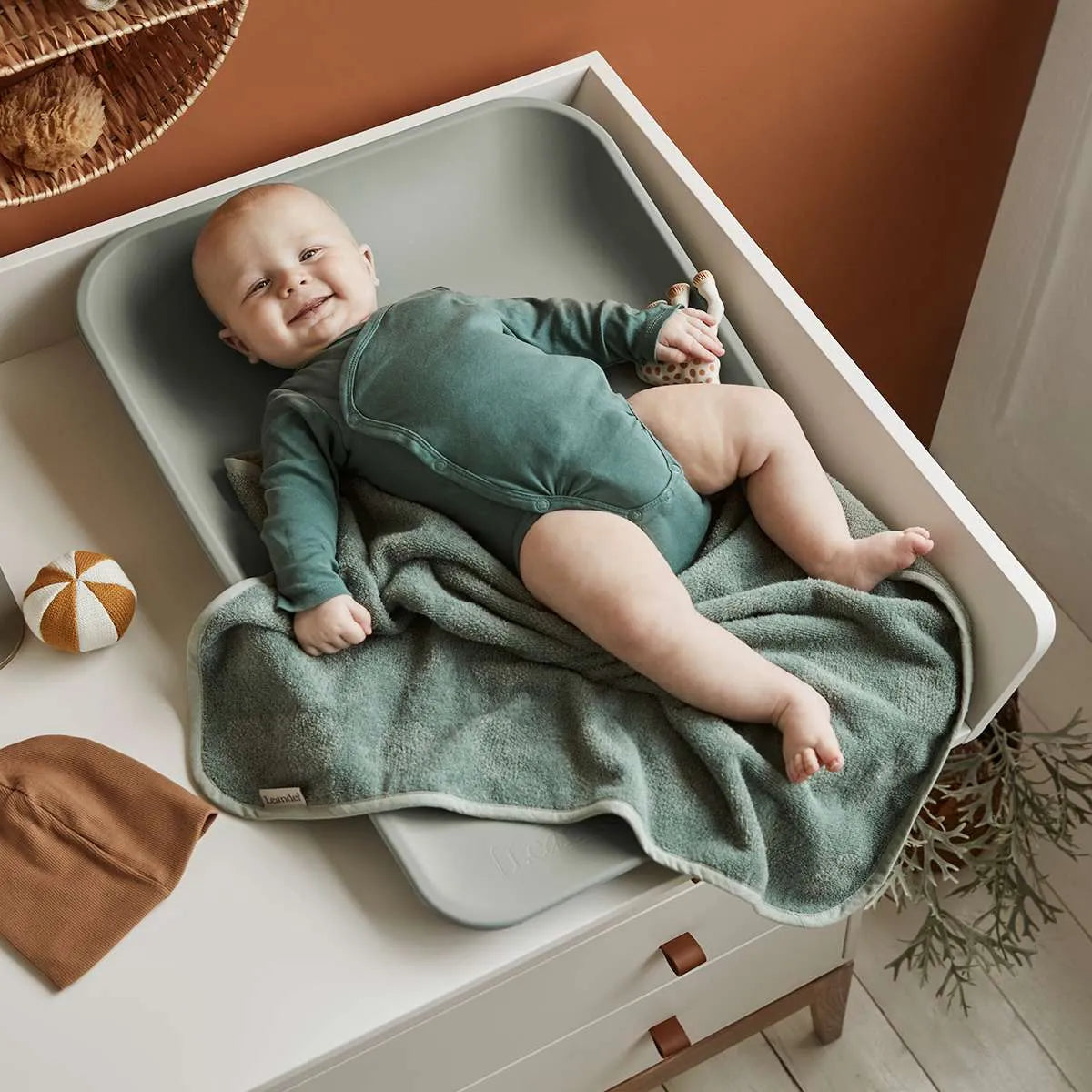 Leander Matty Fasciatoio Morbido Impermeabile Sage Green