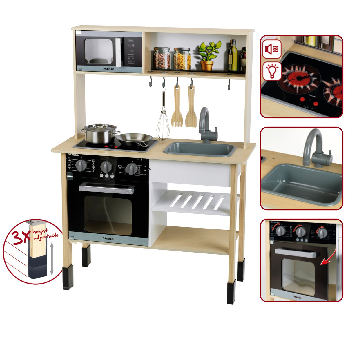 Cucina giocattolo, Miele, legno (MDF), bianca 7187 THEO KLEIN