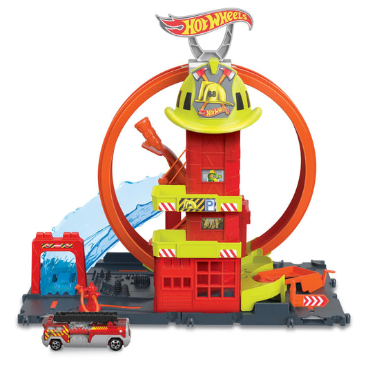 HOTWHEELS CITY SUPER LOOP FIRE STATION