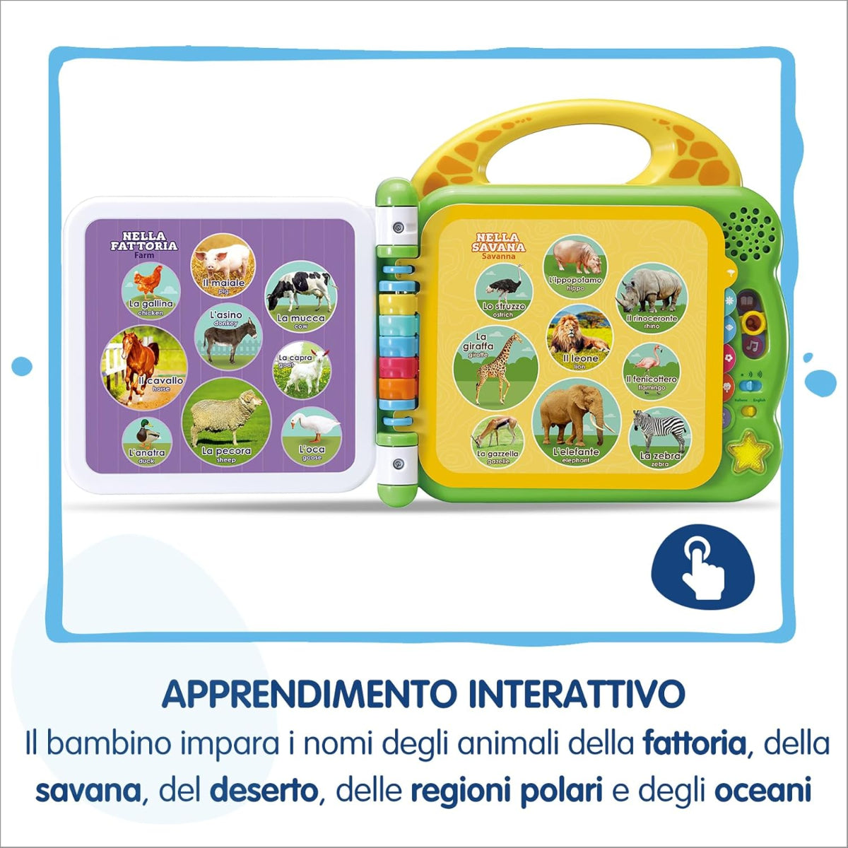 V TECH Libro illustrato bilingue - 100 animali