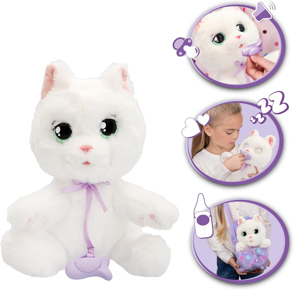 Peluche interattivo Baby Paws White Cat IMC Toys