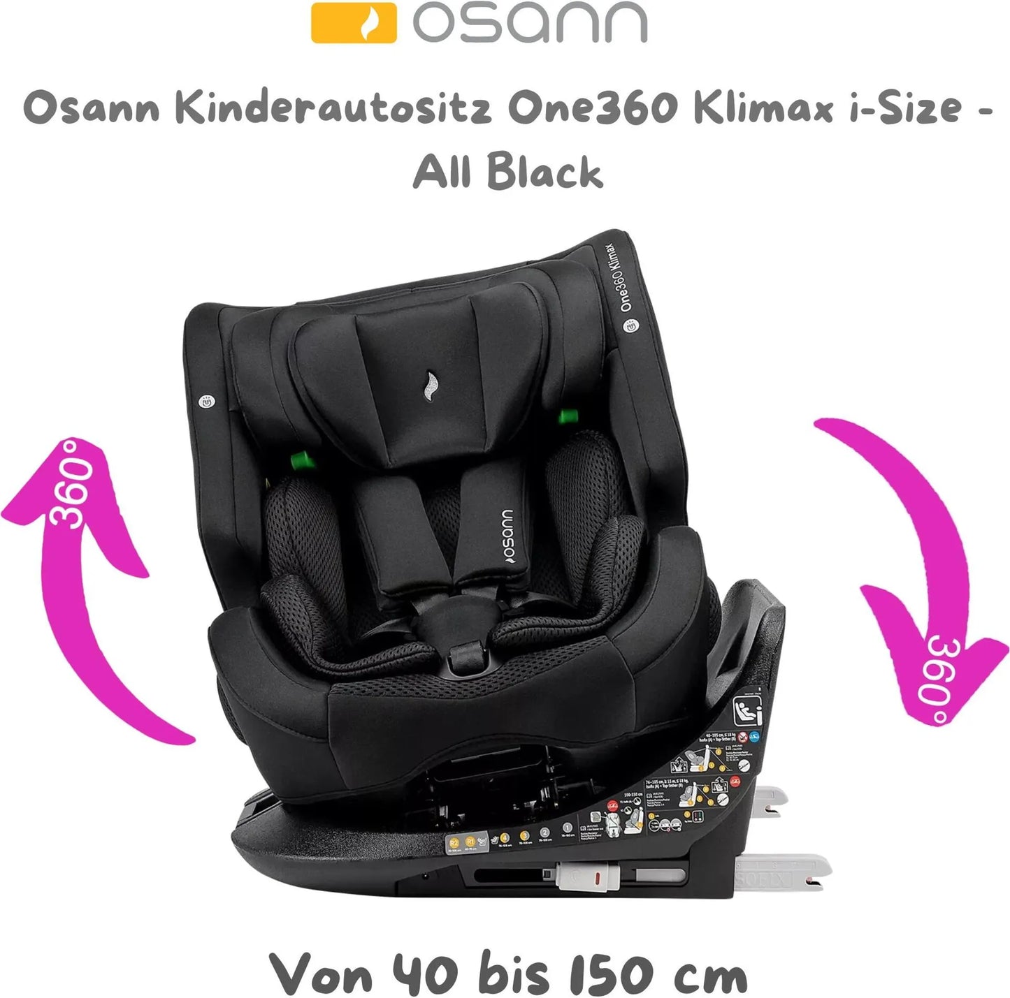 OSANN SEGGIOLINO ONE360 KLIMAX BLACK 40/150CM