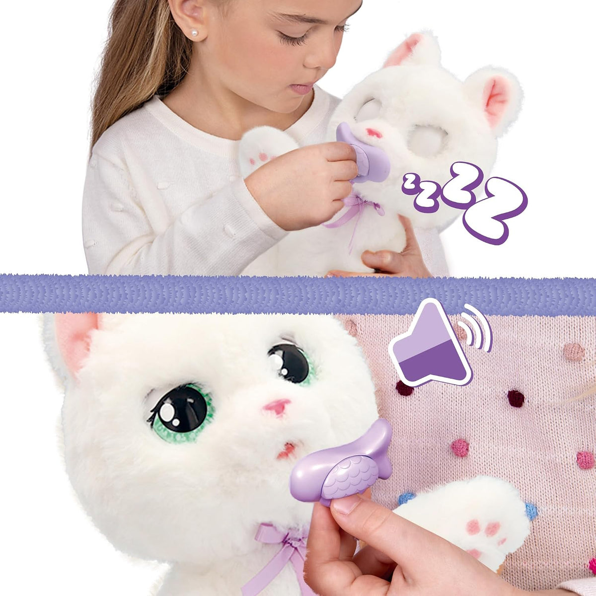Peluche interattivo Baby Paws White Cat IMC Toys