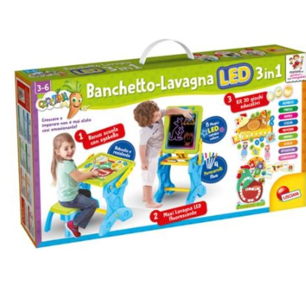 CAROTINA BANCHETTO LED GIOCO E IMPARO 3 IN 1  97142