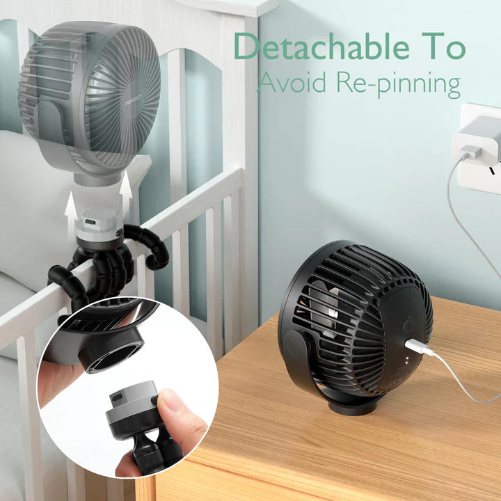 Momcozy Ventilatore Portatile per Passeggino Ricaricabile USB