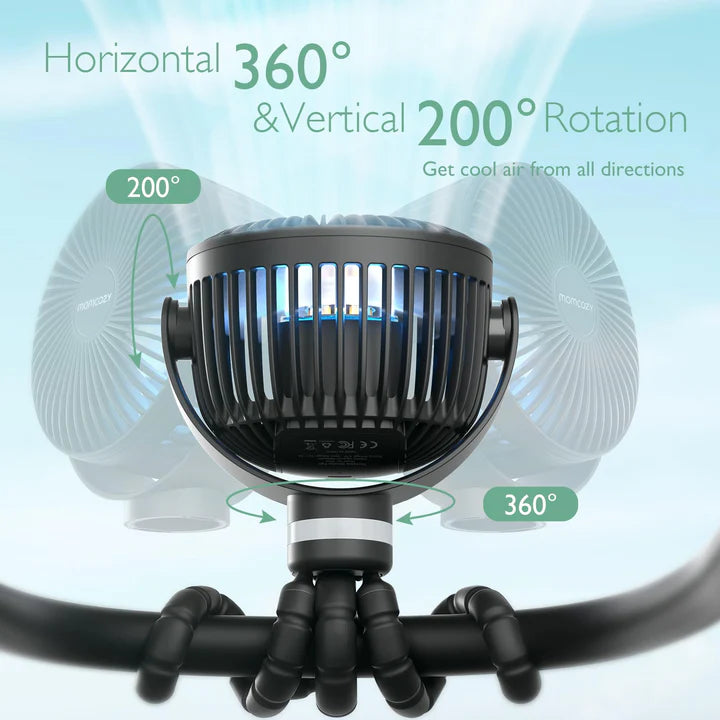 Momcozy Ventilatore Portatile per Passeggino Ricaricabile USB