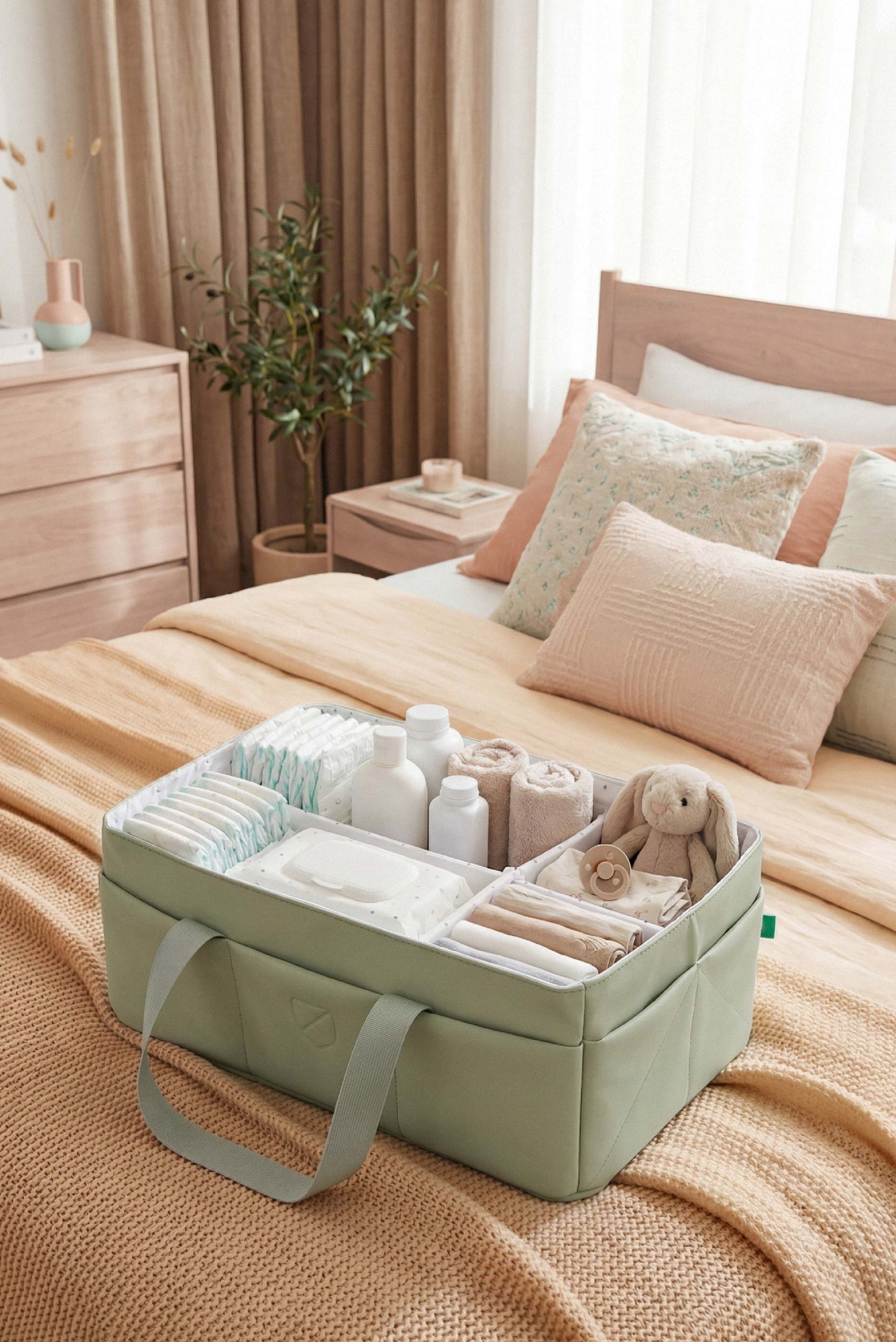 CADDY BAG Borsa organizer per fasciatoio - Gum Pale Green