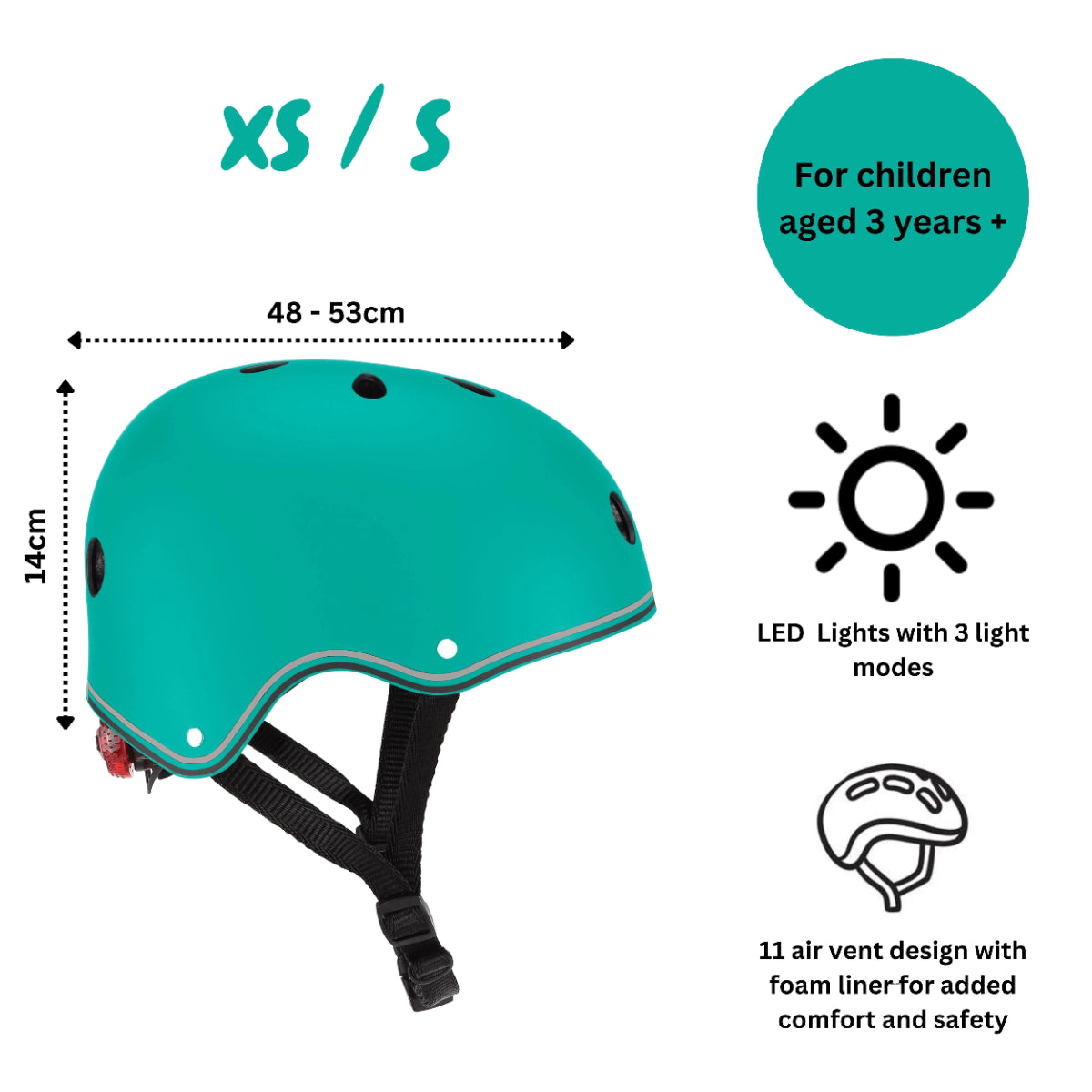 Globber - Helmet Primo Light XS-S 48-53 cm - Emeral Green