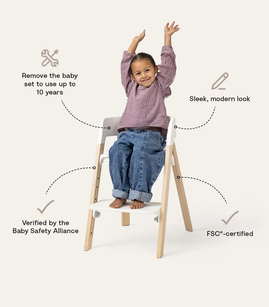 Stokke Steps High Chair White / Natural