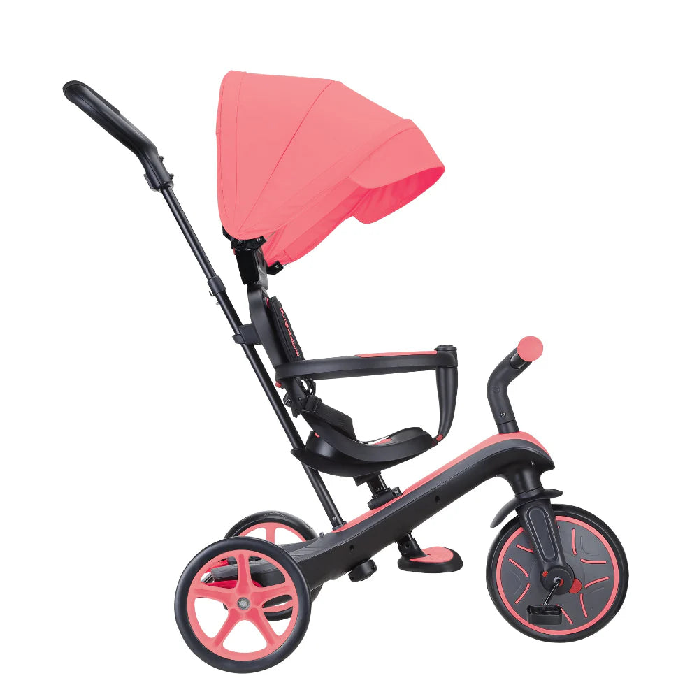 Globber - Explorer Trike 4in1 Deluxe Play - Coral Pink