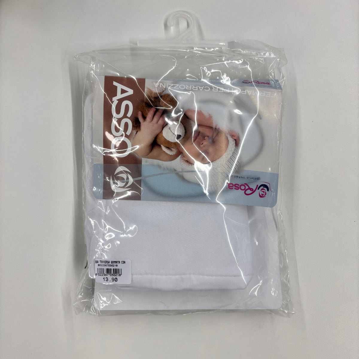 Rosa traversa gommata con angoli carrozzina (lista n Celeste)