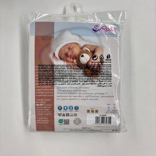 Rosa fermapipì co sleeping 50 x 85 (lista n Celeste)