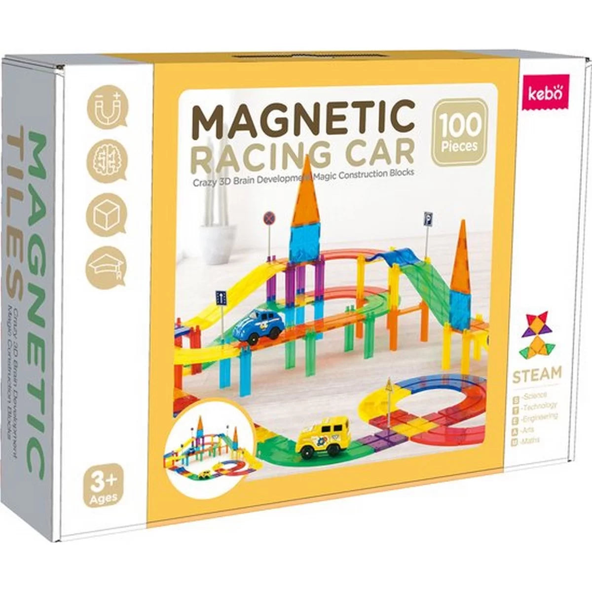 MAGNETIC TILES AUTO DA CORSA 100PZ