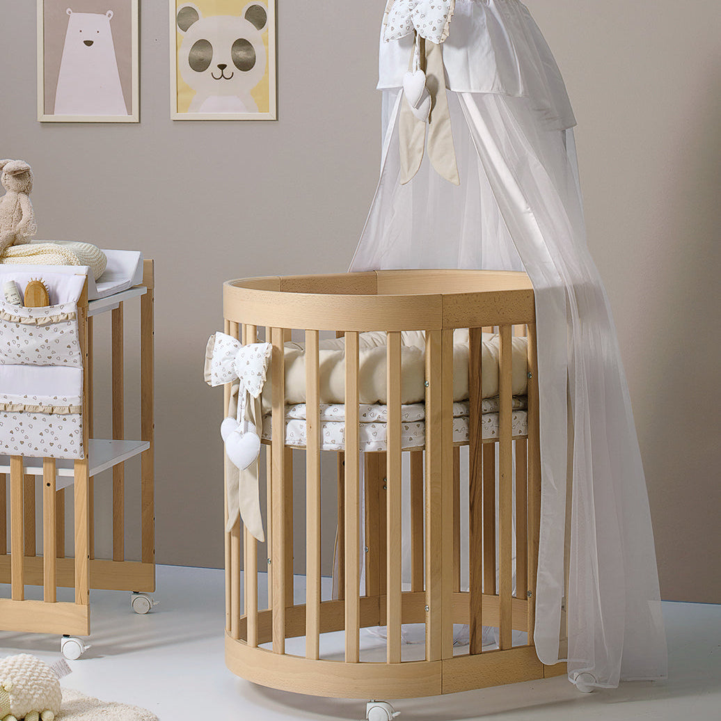 Culla Evolutiva Leonardo Cuoricini 6 in 1 - Completa di materassi e tessile - Bianco