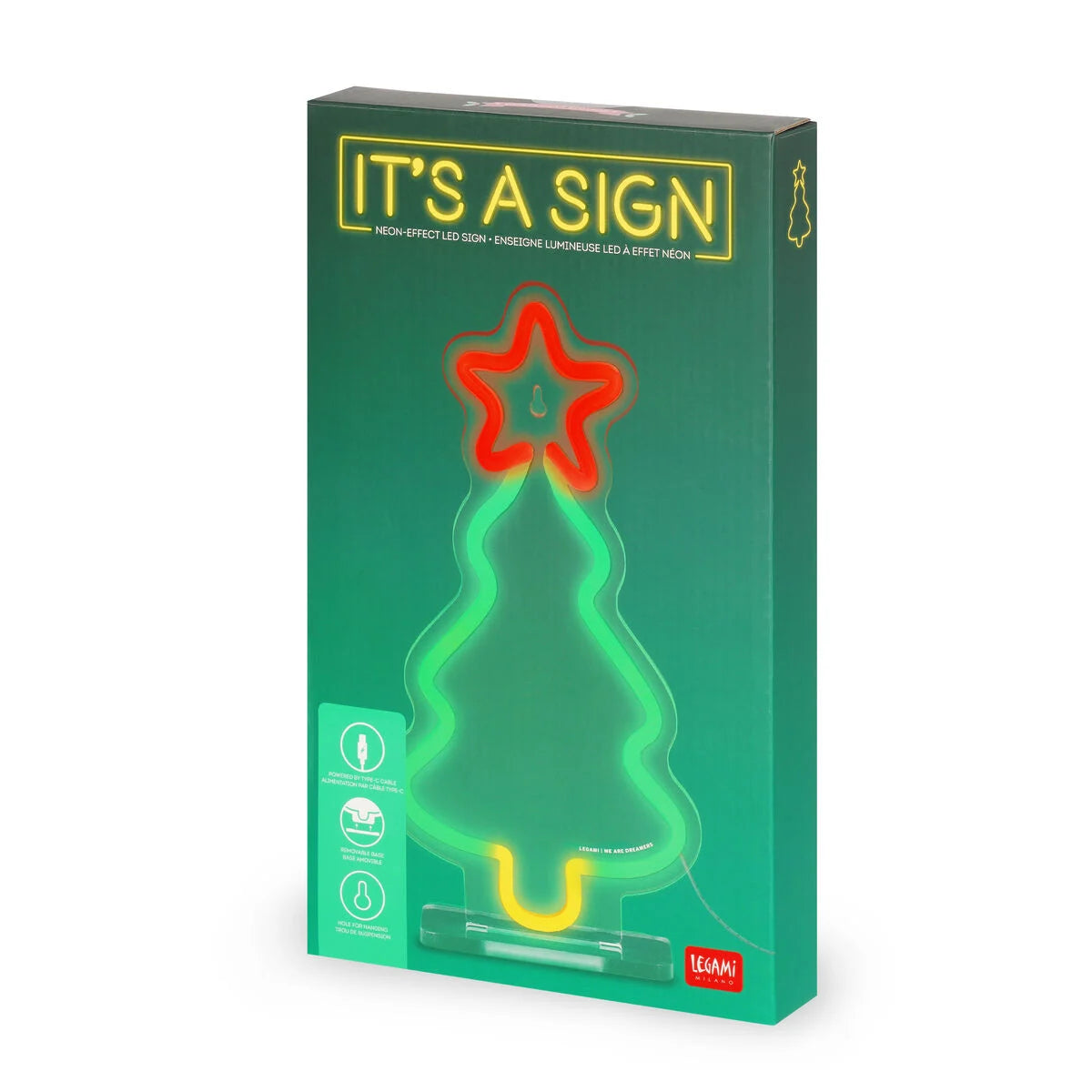 NEON-EFFECT LED SIGN - IT'S A SIGN - XMAS TREE