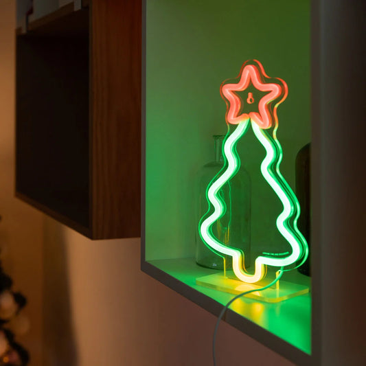 NEON-EFFECT LED SIGN - IT'S A SIGN - XMAS TREE