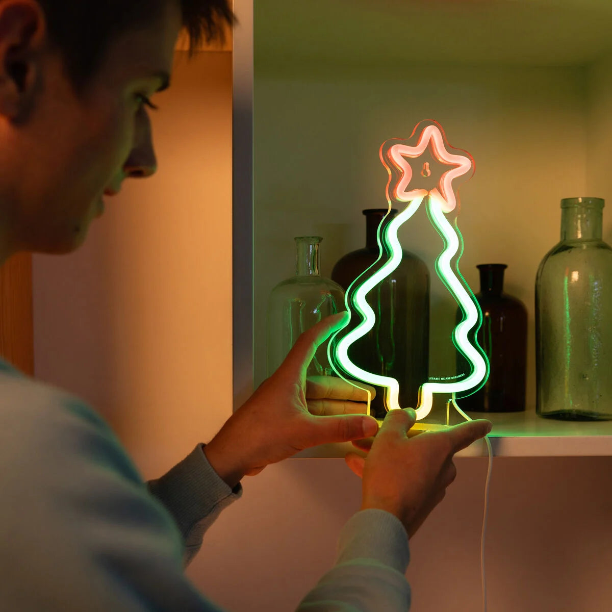 NEON-EFFECT LED SIGN - IT'S A SIGN - XMAS TREE
