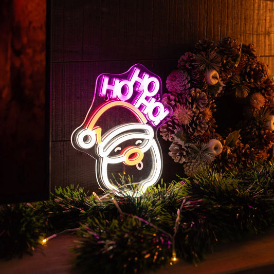 NEON-EFFECT LED SIGN - IT'S A SIGN - SANTA CLAUS