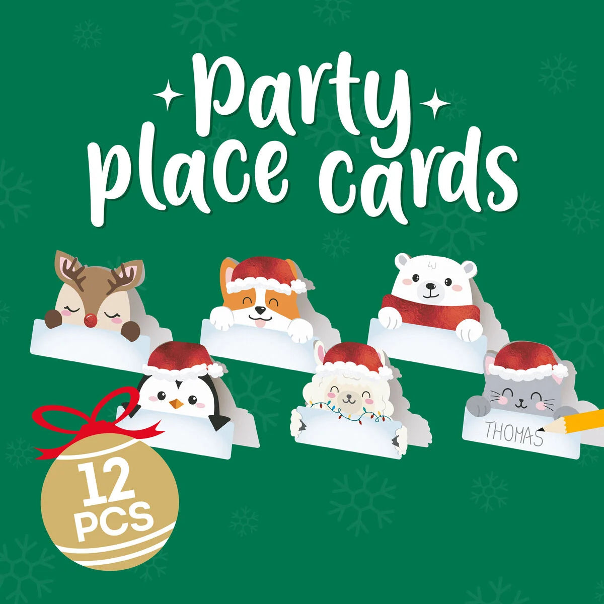 SET OF 12 CHRISTMAS PLACE CARD - CHRISTMAS PLACE CARDS- set 12PCS