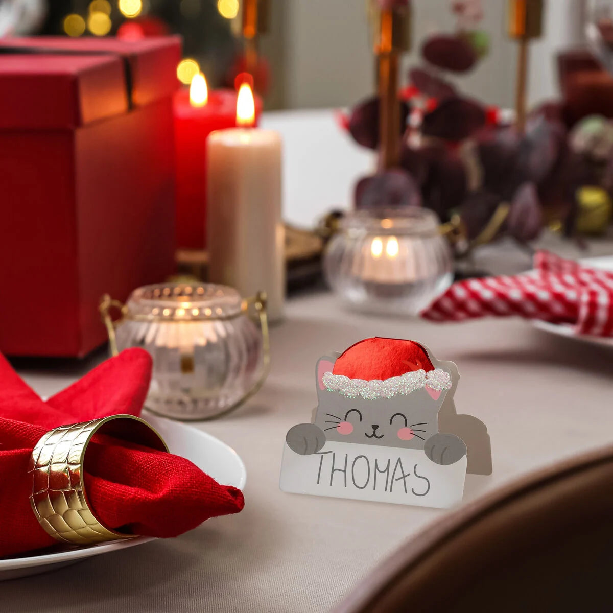 SET OF 12 CHRISTMAS PLACE CARD - CHRISTMAS PLACE CARDS- set 12PCS