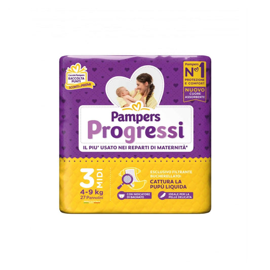 pampers progressi midi 4/9 kg tg 3 pd (LISTA N THIAGO)