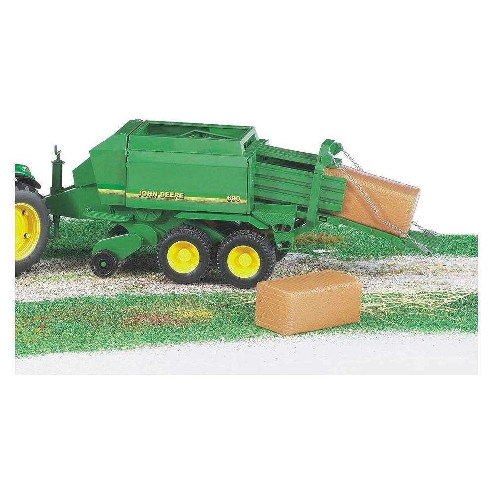 BRUDER 02017 Rimorchio pressaballe John Deere