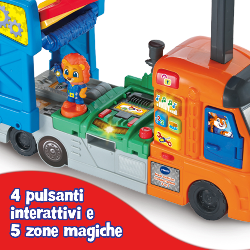 VTech Vroom Vroom Go Maxi camion trasportatore 3 in 1