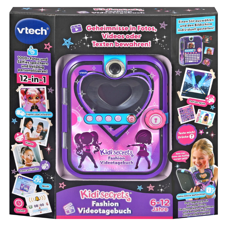 VTech KidiSecrets Video Fashion Nero – Diario Segreto Elettronico