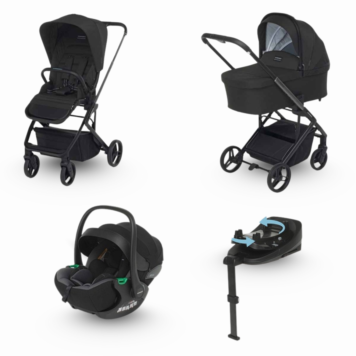 Trio Foppapedretti Tic Toc con Seggiolino Rek e Base Girevole