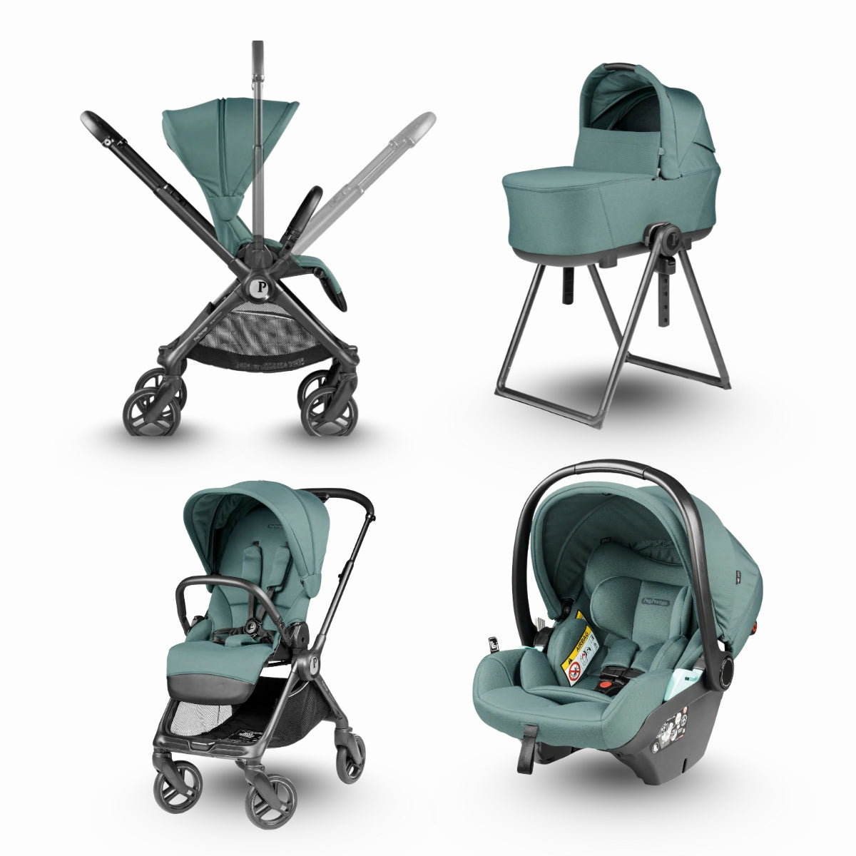 Trio Peg Perego Switch con Navicella Flex e car seat reclinabile lounge – Jade