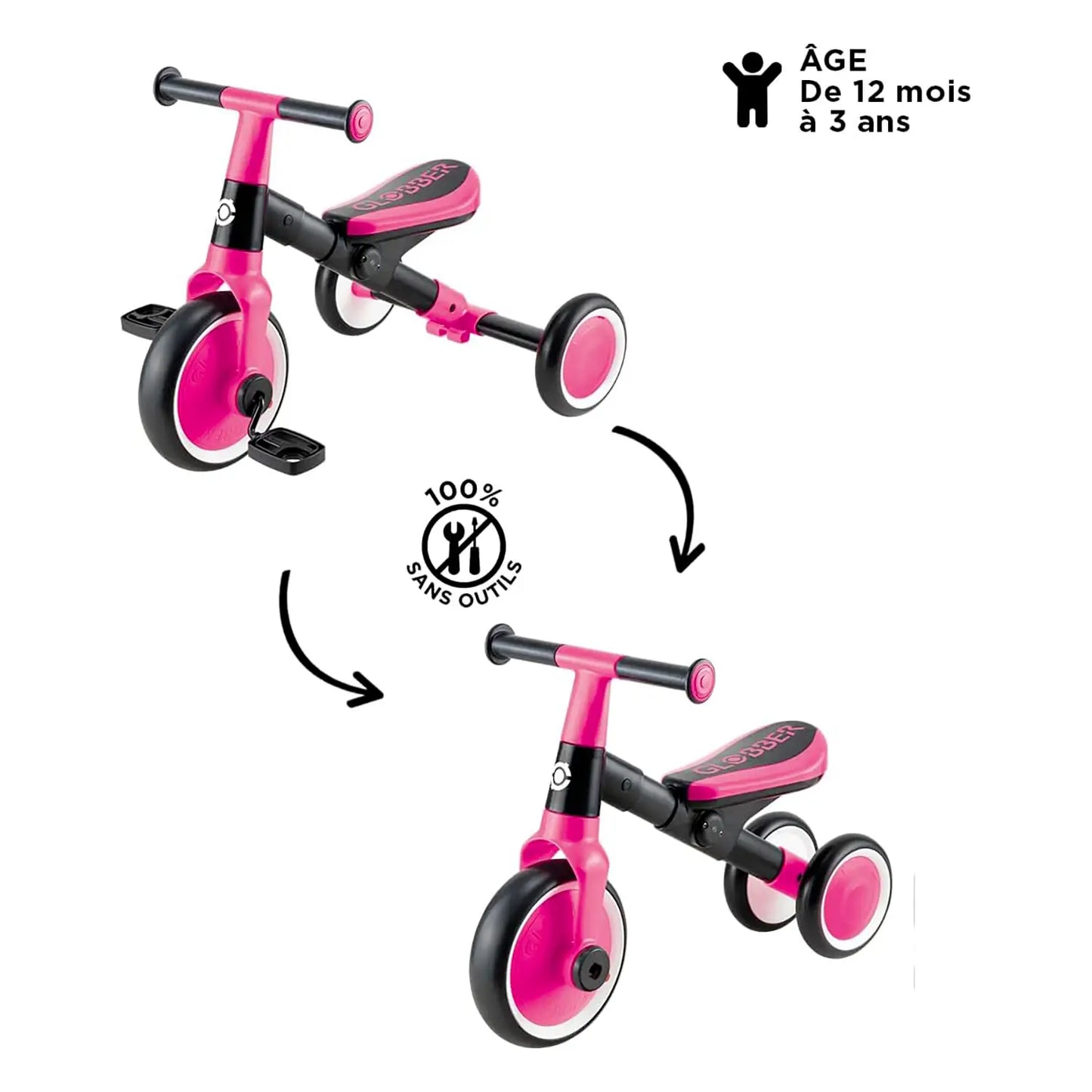 Globber - Learning Bike - Neon Pink