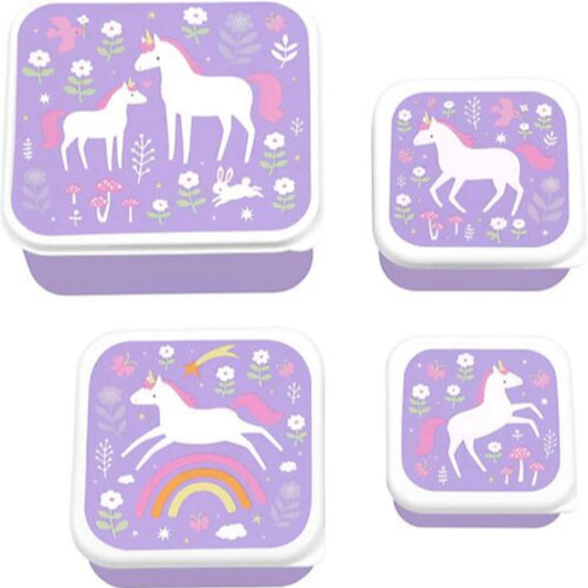 Set di Contenitori Porta Pranzo e Porta Merenda - Unicorn Dreams