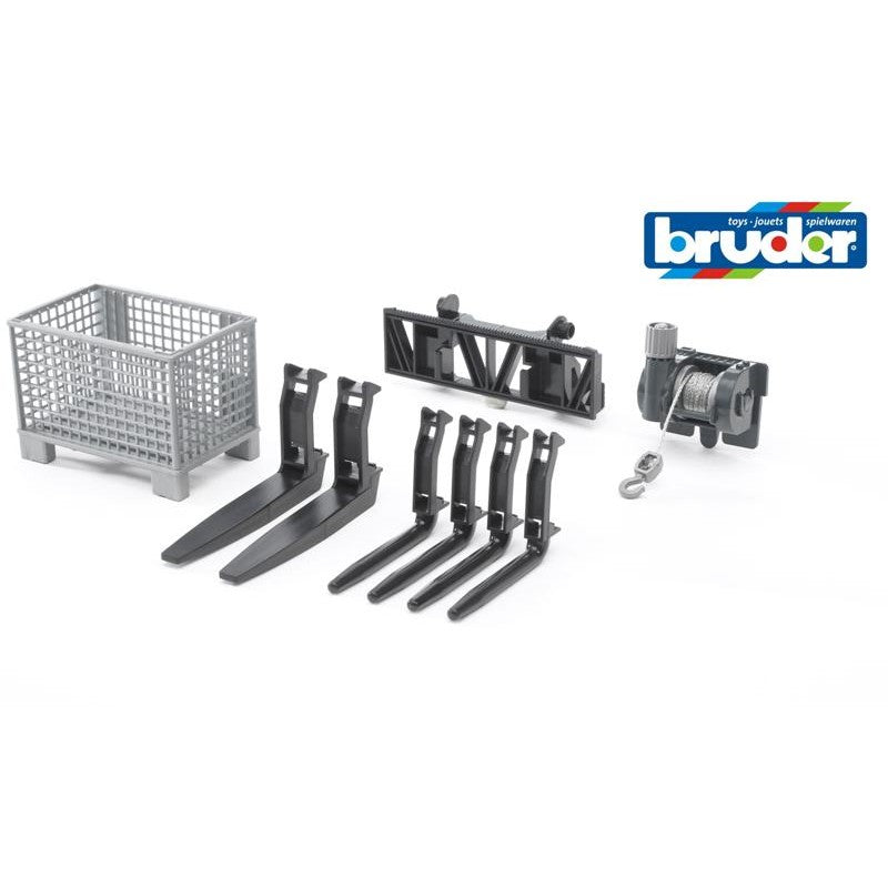 bruder Accessorio: forche, cesta e verricello