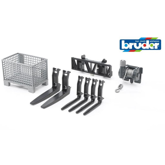 bruder Accessorio: forche, cesta e verricello