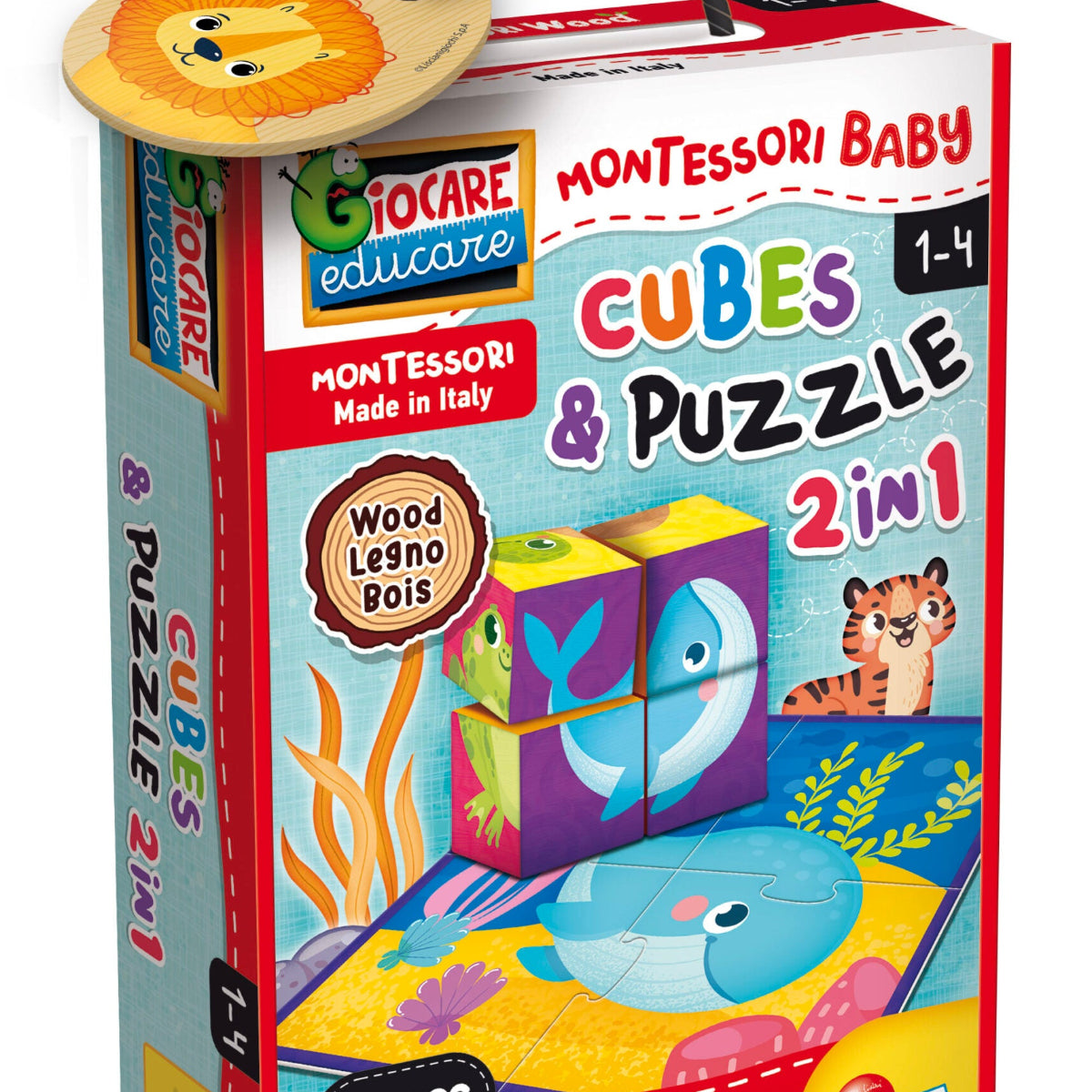 MONTESSORI BABY LEGNO CUBES AND PUZZLE