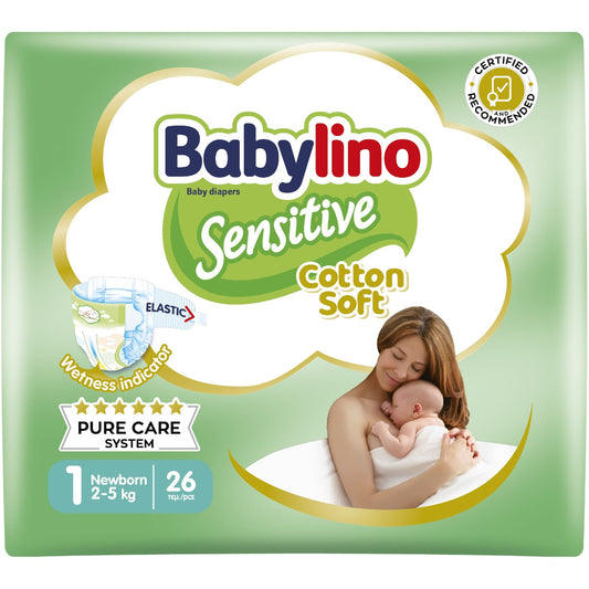 DIAPERS BABYLINO SENSITIVE COTTON SOFT N1 (lista n Pietro)