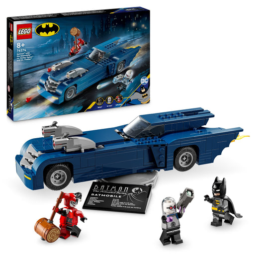 Super Heroes DCBatman con Batmobile vs. Harley Quinn e Mr. Freeze