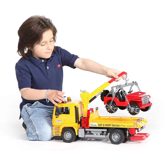 BRUDER 02750 MAN TGA camion trasporto jeep