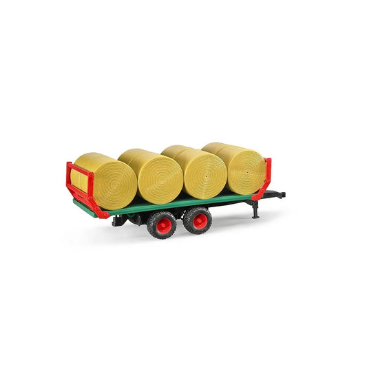 BRUDER 02220 Rimorchio con 8 balle fieno rotonde
