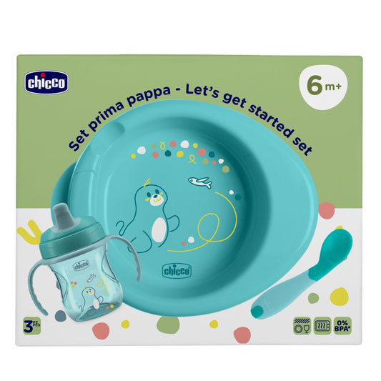 Set pappa 6+ mesi azzurro Chicco (lista n Tommaso)