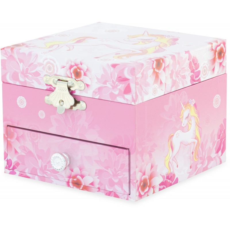 COFFRE MUSICAL LICORNE FLEURS