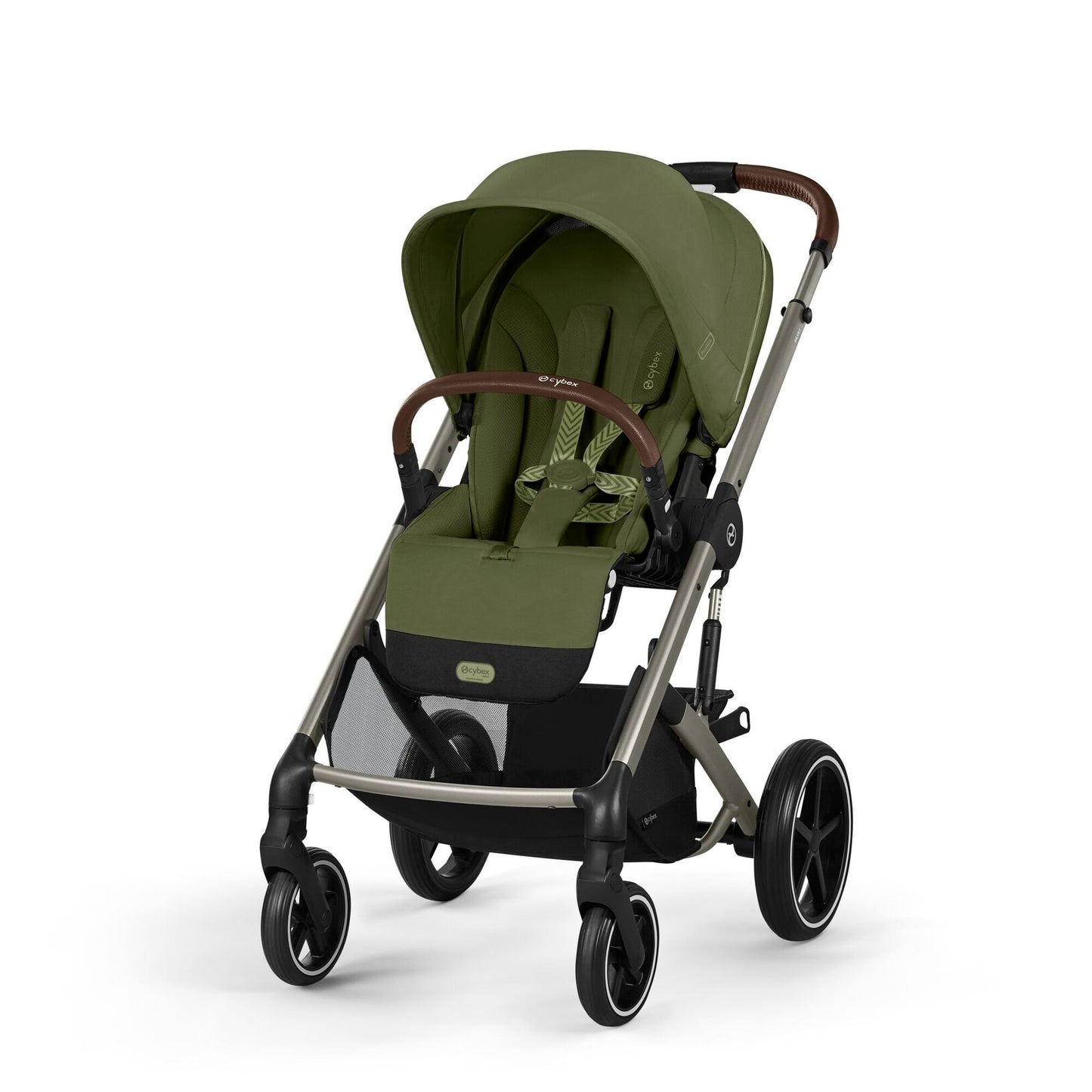 Trio Cybex Balios S Lux con Cloud G, adattatori e Navicella Moss Green
