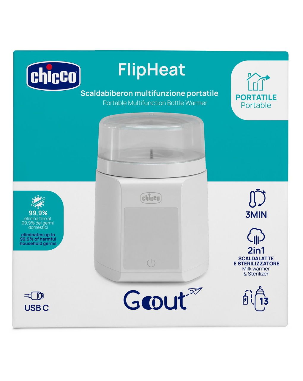 CHICCO SCALDABIBERON PORTATILE FLIPHEAT