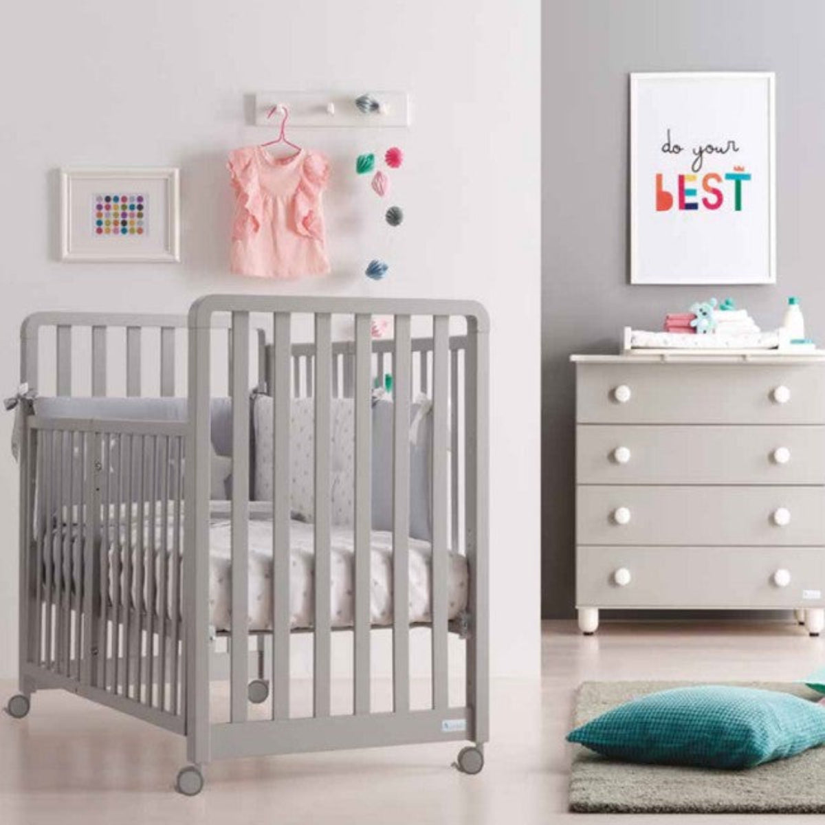 AZZURRA LETTO 1X9 GRIGIO CON DI:_MATERASSO E PIUMONE GLAM GRIGIO